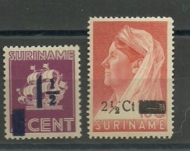 Suriname 245/246 Hulpuitgifte Postfris (koopje)