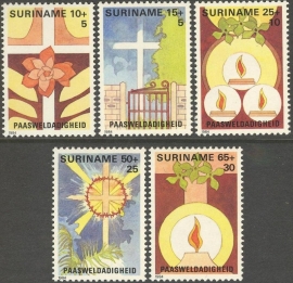 Suriname Republiek 392/396 Paasweldadigheid 1984 Postfris