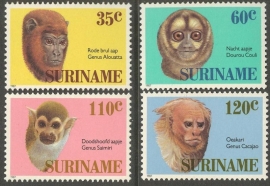 Suriname Republiek 524/527 Surinaamse Apen 1987 Postfris