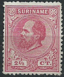 Suriname   3A (14 × 14) kleine gaten 2½ct Willem III Ongebruikt (1)