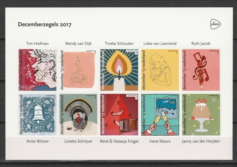 Nvph Va3588/3597 Decemberzegels 2017 Hallmark Postfris (geen hangoog)