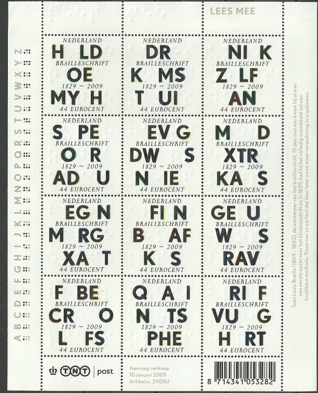 Nvph V2623/2634 100 jaar Braille Postfris