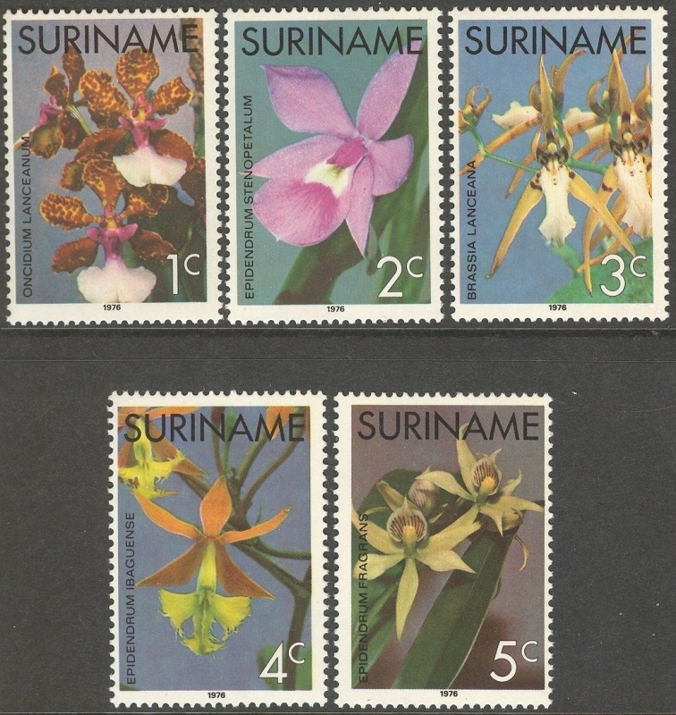 Suriname Republiek  12/16 Orchideeën 1976 Postfris