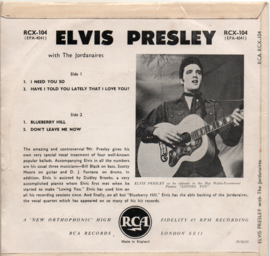 ELVIS PRESLEY - 1 NEED SO + 3 (EP) 1957