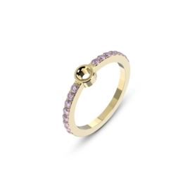 Melano Twisted Tula Ring Goudkleurig Pink