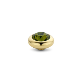 Melano Vivid Basic CZ Steentje 7 mm Goudkleurig Olive