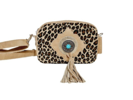 Ganesha - Karma Leopard tas met turquoise stenen