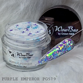 WowBao Nails acryl poeder Glitter nr 579 Purple Emperor 28g