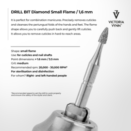 Victoria Vynn Drill Bit Diamond Small Flame / 1,6 mm