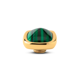 Melano Vivid Boxy gem Steentje Goudkleurig Malachite