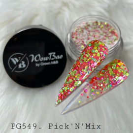 WowBao Nails acryl poeder Glitter nr 549 Pick 'N' mix 28g