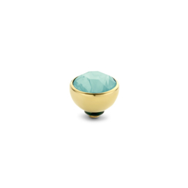 Melano Twisted Basic CZ Steentje 6 mm Goudkleurig Turquoise