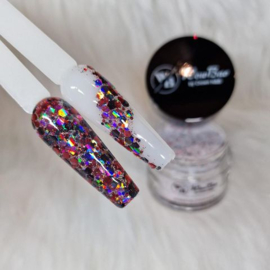 WowBao Nails acryl poeder Glitter nr 591 Merrylicious 28g