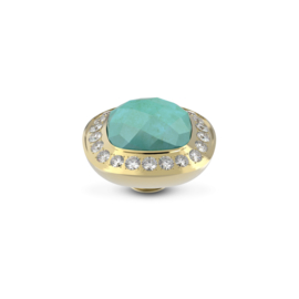 Melano Vivid Border CZ Steentje Goudkleurig Amazonite