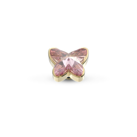 Melano Twisted Butterfly Steentje Goudkleurig Light Rose