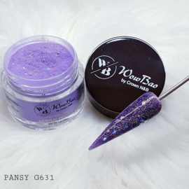 WowBao Nails acryl poeder Glitter nr G631 Pansy 28g