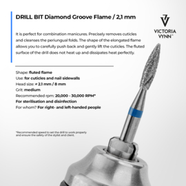 Victoria Vynn Drill Bit Diamond Groove Flame / 2,1 mm