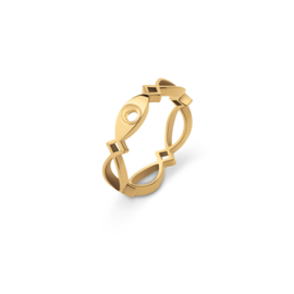 Melano Twisted Trix Ring Goudkleurig