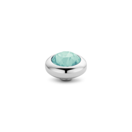 Melano Vivid Basic CZ Steentje 7 mm Zilverkleurig Turquoise