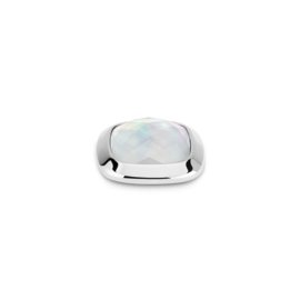 Melano Kosmic Pearl Facet Square Steen Zilverkleurig 22mm