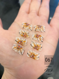 3D nailart bloem acryl 67 zacht oranje