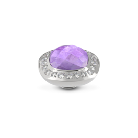 Melano Vivid Border CZ Steentje Zilverkleurig Amethyst