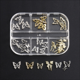 Box met metalen 3d vlindertjes