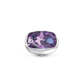 Melano Twisted Circular Steentje Zilverkleurig Crystal Purple