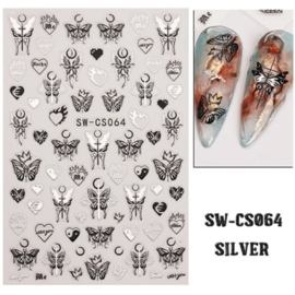 Nagelsticker SW-CS064 zilver