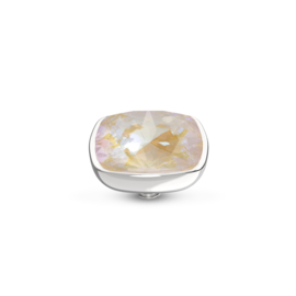 Melano Twisted Circular Steentje Zilverkleurig Crystal Ivory Cream