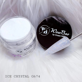 WowBao Nails acryl poeder Glitter nr G674 Ice Crystal 28g