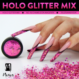 Moyra Rainbow Holo Glitter Mix Chameleon Magenta 16