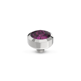 Melano Twisted Glossy Steentje Zilverkleurig Amethyst