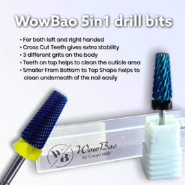 WowBao Nails 5 in 1 Cross Cut Drill Bits (XXF)