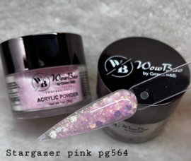 WowBao Nails acryl poeder Glitter nr 564 Stargazer Pink 28g