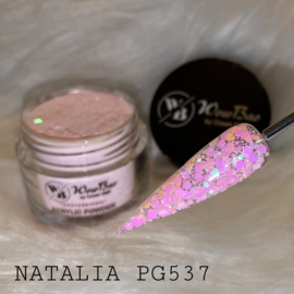 WowBao Nails glitter acryl poeder nr PG537 Natalia 28g
