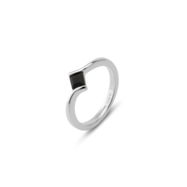 Melano Friends Evy Ring Black Zilverkleurig