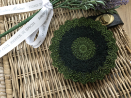 Handgemaakte display mandala groen glitter