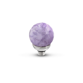 Melano Twisted Gemstone Facet Ball Steentje Zilverkleurig Amethyst