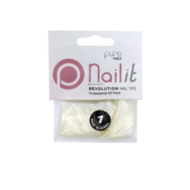 Pure Nails Tips Natural Half Well Revolution Refill 50st.