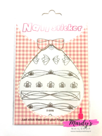 Nagelsticker Z-D3055 Zilverkleur