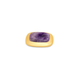 Melano Kosmic Gem Square Steentje Goudkleurig Amethyst 22mm