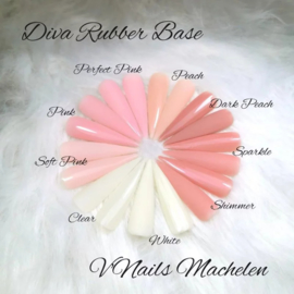 Diva Gellak Rubber Base Coat Perfect Pink 15 ml