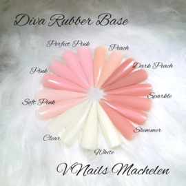 Diva Gellak Rubber Base Coat Peach 15 ml