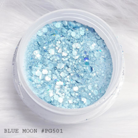 WowBao Nails acryl poeder Premium Glitter nr PG501 Blue Moon 28g