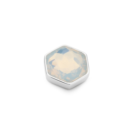 Melano Vivid Sice Steentje Zilverkleurig White Opal