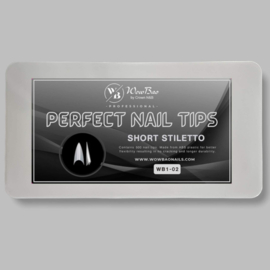 WowBao Nails Perfect Nail Tips | Short Stiletto NATURAL WB1-02