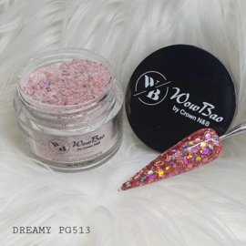 WowBao Nails acryl poeder Premium Glitter nr PG513 Dreamy 28g
