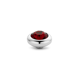 Melano Vivid Basic CZ Steentje 7 mm Zilverkleurig Ruby Red