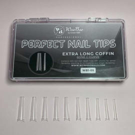 WowBao Nails Perfect Nail Tips | Extra Long Coffin (none C-curve) WB1-05